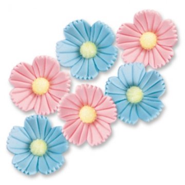 FIORI ZUCCHERO GRANDE CELESTE ROSA