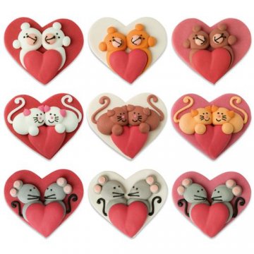 CUORI MARZAPANE CON FIGURE