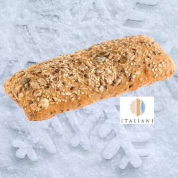 *PAN CIABATTINA AI CEREALI LIEVITO MADRE GR120 PZ 25