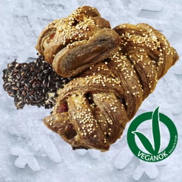 *TRECCINA PRELIEVITATA VEGAN VENERE MARRONI E GIANDUIA GR 90 PZ 48