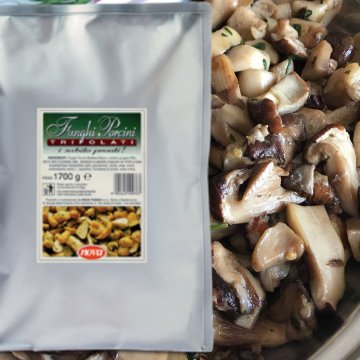 FUNGHI PORCINI TRIFOLATI BUSTA KG 1,7