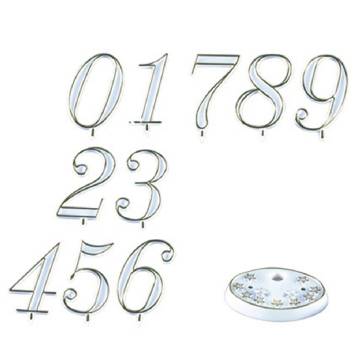 NUMERI PLASTICA BIANCHI FILO ORO PZ 100 BASE STELLINA ORO PER NUMERI PLAST PZ 100